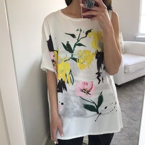 Zara Asymmetric Floral top